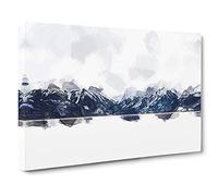 Big Box Art The Rocky Mountains in Colorado in Abstract Canvas Wall Art Framed Picture Print, 30 x 20 Inch (76 x 50 cm), White, Blue, Blue, Grey, Blue