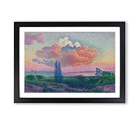 Big Box Art The Rose Cloud by Henri-Edmond Cross Framed Wall Art Picture Print Ready to Hang, Black A2 (62 x 45 cm)