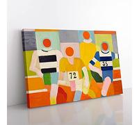 Big Box Art The Runners by Robert Delaunay Canvas Wall Art Print Ready to Hang Picture, 76 x 50 cm (30 x 20 Inch), Grey, Brown, Gold