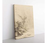 Big Box Art The Second Ode on The Red Cliff by Hashimoto Gaho Painting Canvas Wall Art Print Ready to Hang Picture, 76 x 50 cm (30 x 20 Inch), Beige, Brown, Green, Brown