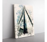 Big Box Art The Shard Building London (3) French Cream Canvas Wall Art Print Ready to Hang Picture, 76 x 50 cm (30 x 20 Inch), Multi-Coloured