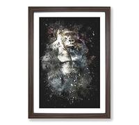 Big Box Art The Silverback Gorilla Paint Splash Framed Wall Art Picture Print Ready to Hang, Walnut A2 (62 x 45 cm)