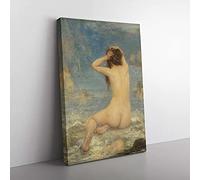 Big Box Art The Sirens by John Macallan Swan Canvas Wall Art Print Ready to Hang Picture, 76 x 50 cm (30 x 20 Inch), Cream, Grey, Grey