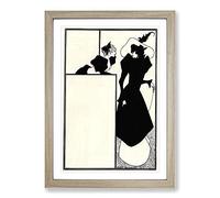 Big Box Art The Spinsters Crip by Aubrey Beardsley Framed Wall Art Picture Print Ready to Hang, Oak A2 (62 x 45 cm)