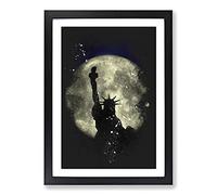 Big Box Art The Statue of Liberty Vol.4 Paint Splash Framed Wall Art Picture Print Ready to Hang, Black A2 (62 x 45 cm)
