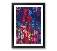 Big Box Art The Streets in Abstract Framed Wall Art Picture Print Ready to Hang, Black A2 (62 x 45 cm)