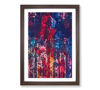 Big Box Art The Streets in Abstract Framed Wall Art Picture Print Ready to Hang, Walnut A2 (62 x 45 cm)