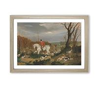 Big Box Art The Suffolk Hunt Vol.4 by John Frederick Herring Framed Wall Art Picture Print Ready to Hang, Oak A2 (62 x 45 cm)