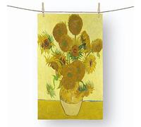 Big Box Art The Sunflowers by Vincent van gogh - 100% Cotton (72 x 44 cm) Kitchen Tea Towel, Dish Cloth for Drying, Cleaning and Washing - Absorbent and Quick Drying