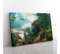 Big Box Art The Temptation of Saint Anthony by Pieter Bruegel The Elder Canvas Wall Art Print Ready to Hang Picture, 76 x 50 cm (30 x 20 Inch), Black, Green, White