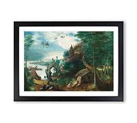 Big Box Art The Temptation of Saint Anthony by Pieter Bruegel The Elder Framed Wall Art Picture Print Ready to Hang, Black A2 (62 x 45 cm)