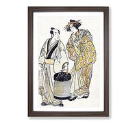 Big Box Art The Third Segawa as an Oiwan by Katsukawa Shunsho Framed Wall Art Picture Print Ready to Hang, Walnut A2 (62 x 45 cm)