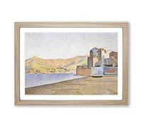 Big Box Art The Town Beach by Paul Signac Framed Wall Art Picture Print Ready to Hang, Oak A2 (62 x 45 cm)