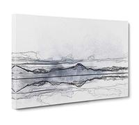 Big Box Art The Twin Lakes in Colorado in Abstract Canvas Wall Art Framed Picture Print, 30 x 20 Inch (76 x 50 cm), White, Grey, Black