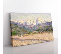 Big Box Art The Valley of The Nervia by Claude Monet Canvas Wall Art Print Ready to Hang Picture, 76 x 50 cm (30 x 20 Inch), Beige, Yellow, Grey