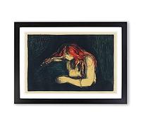 Big Box Art The Vampire Vol.2 by Edvard Munch Framed Wall Art Picture Print Ready to Hang, Black A2 (62 x 45 cm)