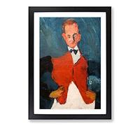 Big Box Art The Waiter by Chaim Soutine Framed Wall Art Picture Print Ready to Hang, Black A2 (62 x 45 cm)