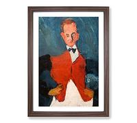 Big Box Art The Waiter by Chaim Soutine Framed Wall Art Picture Print Ready to Hang, Walnut A2 (62 x 45 cm)