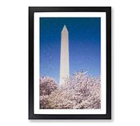 Big Box Art The Washington Monument Framed Wall Art Picture Print Ready to Hang, Black A2 (62 x 45 cm)