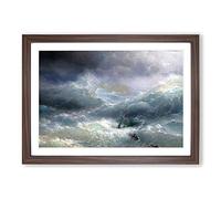 Big Box Art The Wave by Ivan Aivazovsky Framed Wall Art Picture Print Ready to Hang, Walnut A2 (62 x 45 cm)