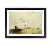 Big Box Art The Whale Ship by Joseph Mallord William Turner Framed Wall Art Picture Print Ready to Hang, Black A2 (62 x 45 cm)