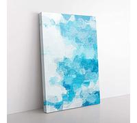 Big Box Art The Whisper in Abstract Canvas Wall Art Print Ready to Hang Picture, 76 x 50 cm (30 x 20 Inch), White, Turquoise, Blue