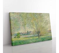 Big Box Art The Willows by Claude Monet Canvas Wall Art Print Ready to Hang Picture, 76 x 50 cm (30 x 20 Inch), Green, Green, Green