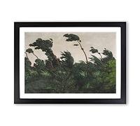 Big Box Art The Wind by Felix Vallotton Framed Wall Art Picture Print Ready to Hang, Black A2 (62 x 45 cm)
