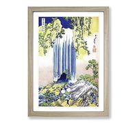 Big Box Art The Yoro Waterfall in Mino Province by Katsushika Hokusai Framed Wall Art Picture Print Ready to Hang, Oak A2 (62 x 45 cm)