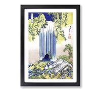 Big Box Art The Yoro Waterfall in Mino Province by Katsushika Hokusai Framed Wall Art Picture Print Ready to Hang, Black A2 (62 x 45 cm)