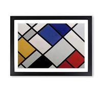 Big Box Art Theo Van Doesburg Contra Composition Framed Wall Art Picture Print Ready to Hang, Black A2 (62 x 45 cm)