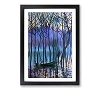 Big Box Art Theodore Earl Butler in His Canoe Framed Wall Art Picture Print Ready to Hang, Black A2 (62 x 45 cm)