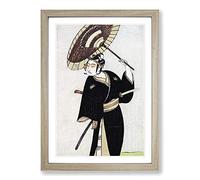 Big Box Art Third Ichikawa Yaozo by Katsukawa Shunko Framed Wall Art Picture Print Ready to Hang, Oak A2 (62 x 45 cm)