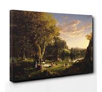 Big Box Art Thomas Cole The Pic Nic Canvas Wall Art Print Ready to Hang Picture, 30 x 20 Inch (76 x 50 cm), Multi-Coloured
