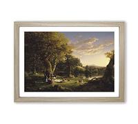 Big Box Art Thomas Cole The Pic Nic Framed Wall Art Picture Print Ready to Hang, Oak A2 (62 x 45 cm)