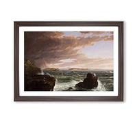 Big Box Art Thomas Cole Views Across Frenchmans Bay Framed Wall Art Picture Print Ready to Hang, Walnut A2 (62 x 45 cm)