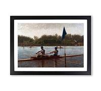 Big Box Art Thomas Eakins The Biglin Brothers Turning The Stake Framed Wall Art Picture Print Ready to Hang, Black A2 (62 x 45 cm)