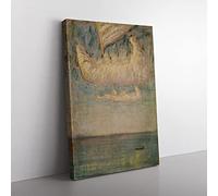 Big Box Art Thoughts by Mikalojus Konstantinas Canvas Wall Art Print Ready to Hang Picture, 76 x 50 cm (30 x 20 Inch), Brown, Green, Green