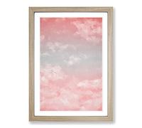 Big Box Art Through the Clouds in Abstract Framed Wall Art Picture Print Ready to Hang, Oak A2 (62 x 45 cm)