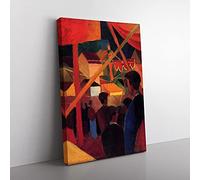 Big Box Art Tightrope Walker Vol.2 by August Macke Canvas Wall Art Print Ready to Hang Picture, 76 x 50 cm (30 x 20 Inch), Blue, Red, Maroon