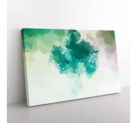Big Box Art Time of My Life in Abstract Canvas Wall Art Print Ready to Hang Picture, 76 x 50 cm (30 x 20 Inch), White, Greige, Green, Turquoise, Green