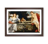 Big Box Art Titian Sacred and Profane Love Framed Wall Art Picture Print Ready to Hang, Walnut A2 (62 x 45 cm)