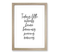 Big Box Art Todays Little Moments Typography Framed Wall Art Picture Print Ready to Hang, Oak A2 (62 x 45 cm)