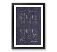 Big Box Art Toilet Roll Patent Dark Framed Wall Art Picture Print Ready to Hang, Black A2 (62 x 45 cm)