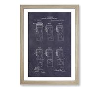 Big Box Art Toilet Roll Patent Dark Framed Wall Art Picture Print Ready to Hang, Oak A2 (62 x 45 cm)
