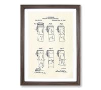 Big Box Art Toilet Roll Patent Framed Wall Art Picture Print Ready to Hang, Walnut A2 (62 x 45 cm)