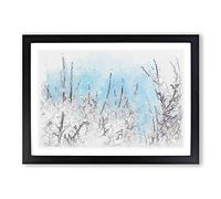 Big Box Art Top of The Blossom Tree Sketch Framed Wall Art Picture Print Ready to Hang, Black A2 (62 x 45 cm)