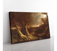 Big Box Art Tornado in A Forest by Thomas Cole Canvas Wall Art Print Ready to Hang Picture, 76 x 50 cm (30 x 20 Inch), Brown, Brown, Cream