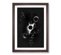 Big Box Art Total Eclipse of The Moon Paint Splash Framed Wall Art Picture Print Ready to Hang, Walnut A2 (62 x 45 cm)