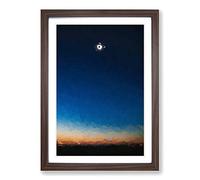 Big Box Art Total Eclipse of The Sun in Abstract Framed Wall Art Picture Print Ready to Hang, Walnut A2 (62 x 45 cm)